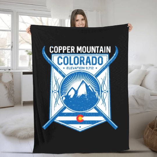 Copper Mountain Colorado Ski Mountains Fleece Blankets
