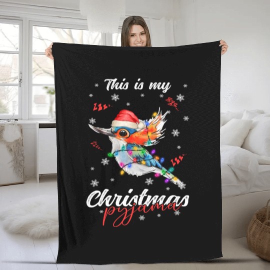 Winter Christmas Pyjama Hummingbird Fleece Blankets