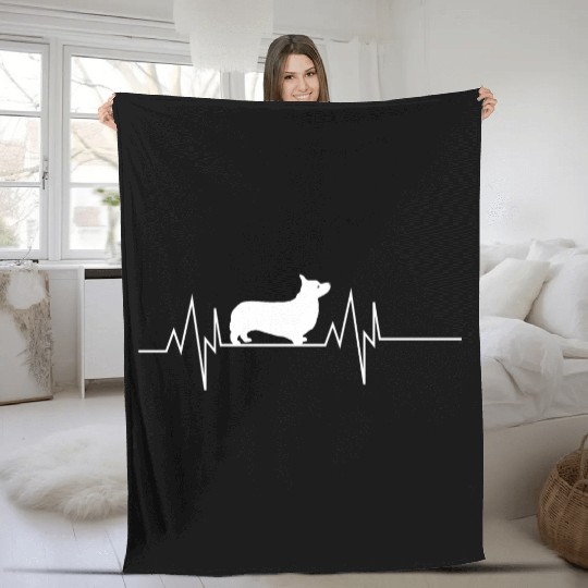 Corgi Heartbeat Fleece Blankets