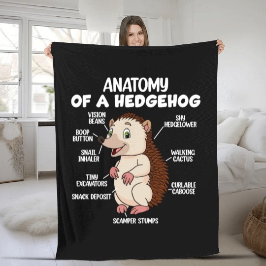 Anatomy Of A Hedgehog Fleece Blankets