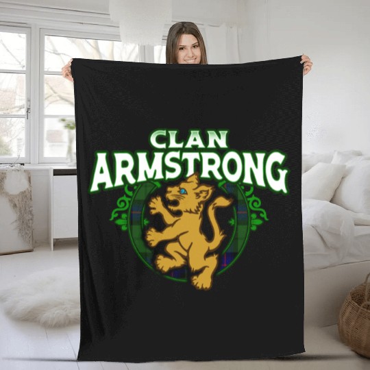 Clan Armstrong Cute Baby Lion Rampant Kitten Fleece Blankets