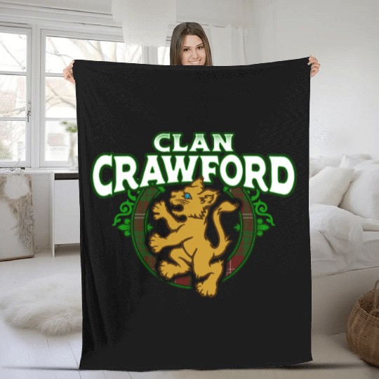 Clan Crawford Cute Baby Lion Rampant Kitten Fleece Blankets