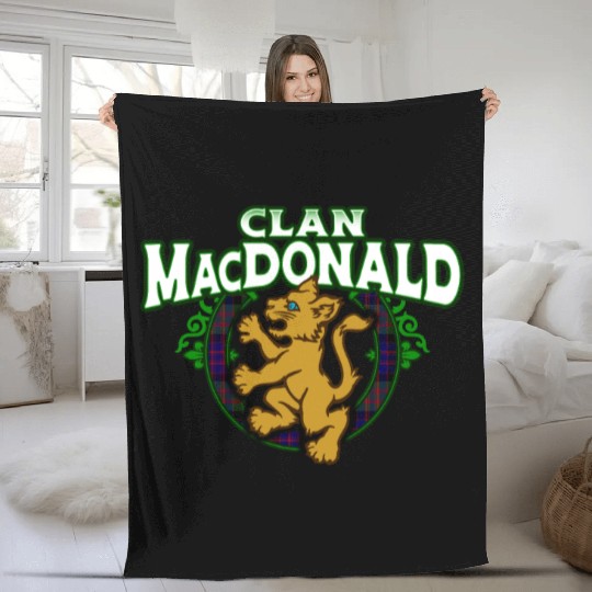 Clan MacDonald Cute Baby Lion Rampant Kitten Fleece Blankets