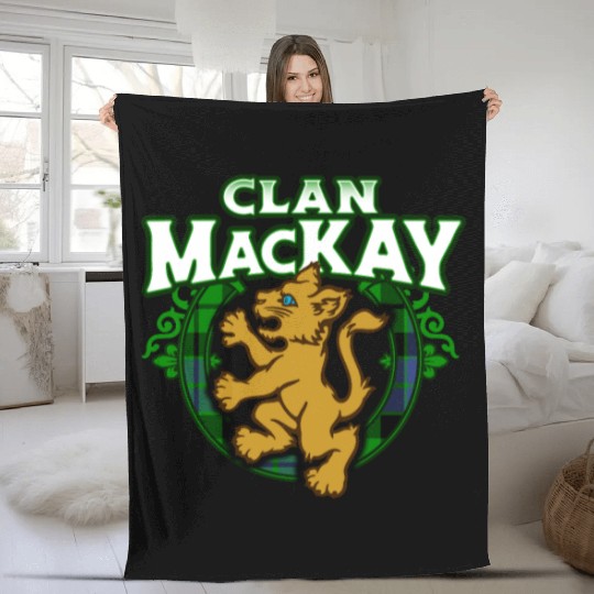 Clan MacKay Cute Baby Lion Rampant Kitten Fleece Blankets