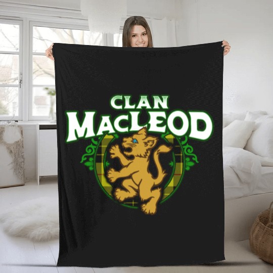 Clan MacLeod Cute Baby Lion Rampant Kitten Fleece Blankets