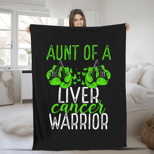 Aunt Liver Cancer Awareness Niece Nephew Fleece Blankets