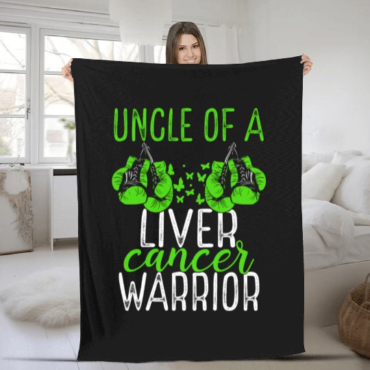 Uncle Liver Cancer Awareness Niece Nephew Fleece Blankets