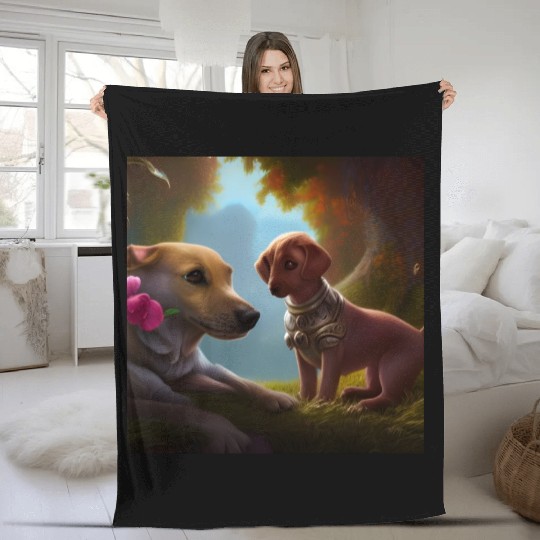 Puppy Love Cute Puppies with A Little Steampunk Fleece Blankets
