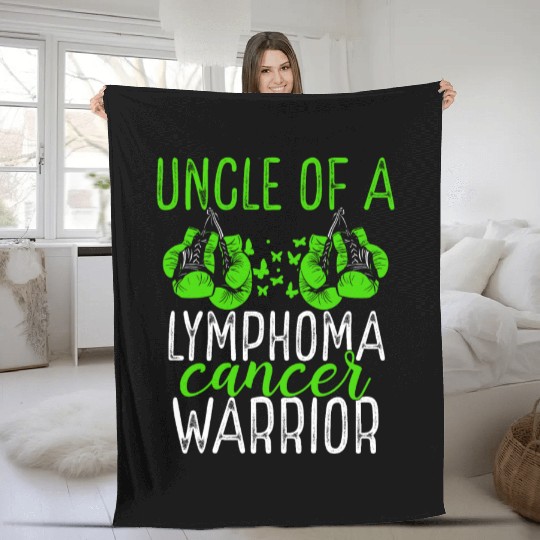 Uncle Lymphoma Cancer Awareness Niece Nephew Fleece Blankets