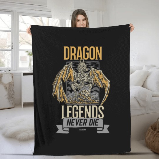Dragon Legends Never Die Fleece Blankets