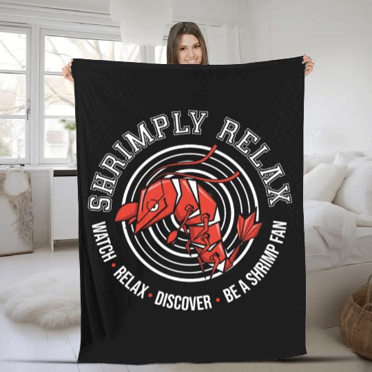 Shrimply Relax - Shrimp -Dwarf shrimp Fleece Blankets