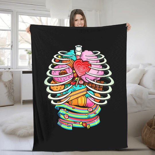 Unicorn Anatomy Sweet Inside Fleece Blankets