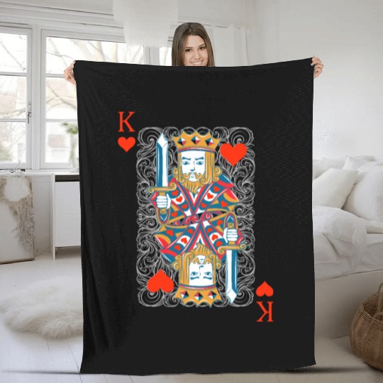 King of Hearts, Poker Fleece Blankets