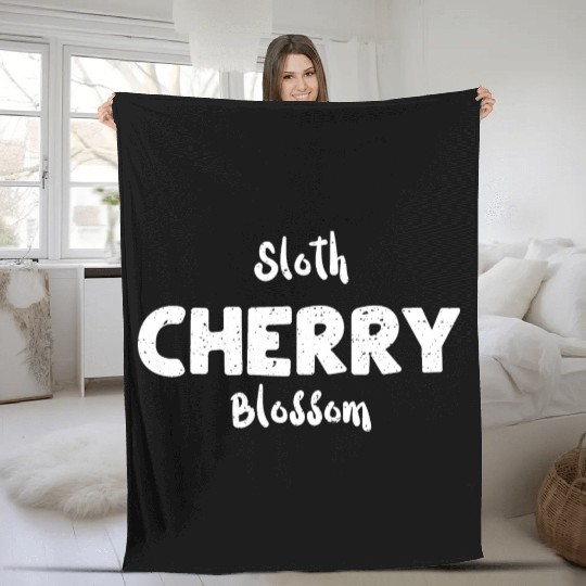 Sloth Cherry Blossom - Sloth Fleece Blankets
