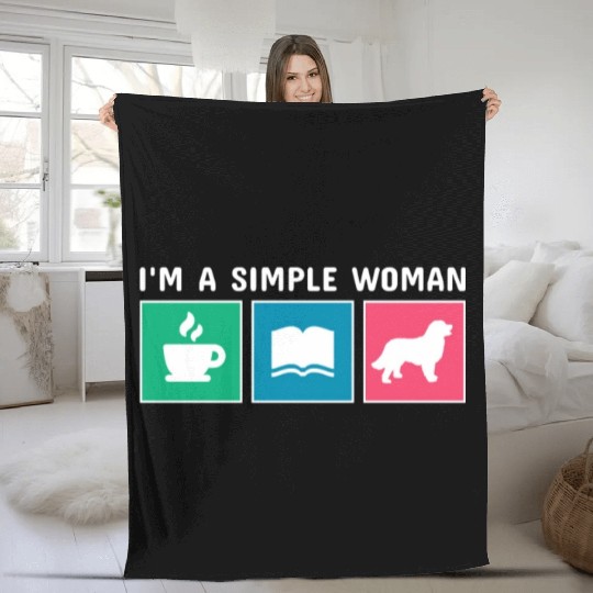 Coffee Books Bernese Mountain Dog Fleece Blankets