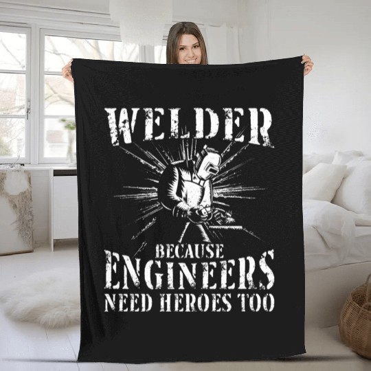 Welder Welding Vintage Welder Fleece Blankets