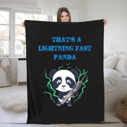 That's a lightning fast panda. Fleece Blankets