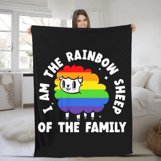 I Am The Rainbow Sheep Of The Family Pride Month Fleece Blankets