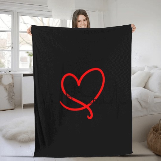 San Francisco Skyline Heartbeat California Lover Fleece Blankets
