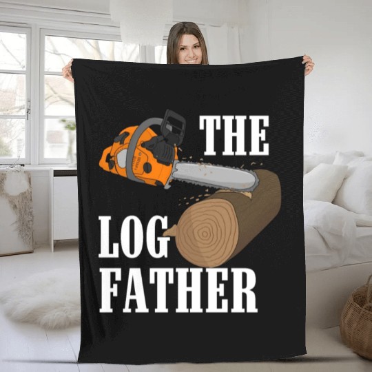 Lumberjack Orange Chainsaw Fleece Blankets