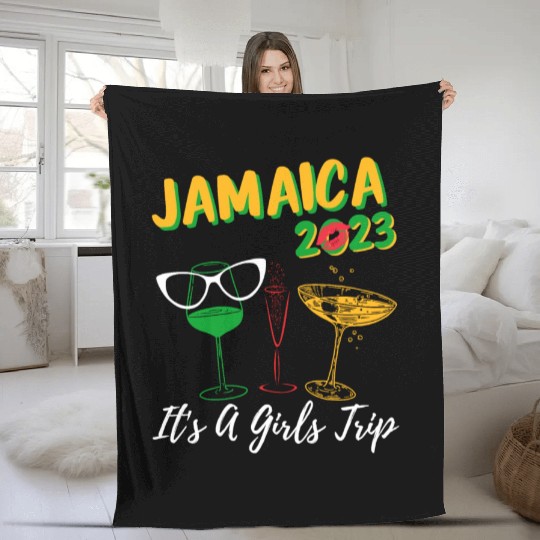 Jamaica 2023 It's A Girls Trip Bachelorette Party Fleece Blankets