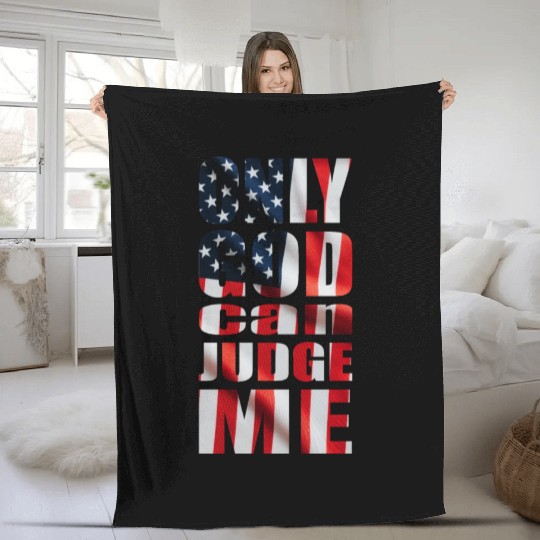 Only God can Judge Me usa Fleece Blankets