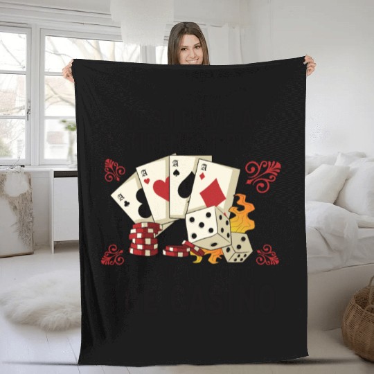 Poker Casino Poker Player Gambling Roulette Gift Fleece Blankets