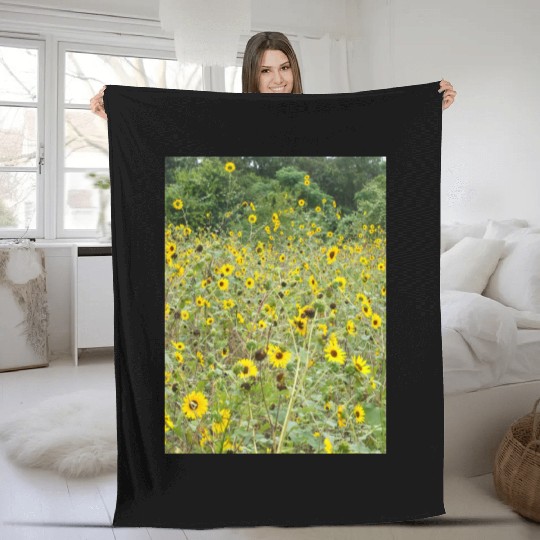 My Photography - Swamp Sunflowers in Texas Fleece Blankets