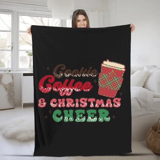 Cookie Coffee and Christmas Cheer Fleece Blankets