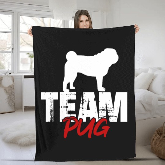 Team Pug Fleece Blankets