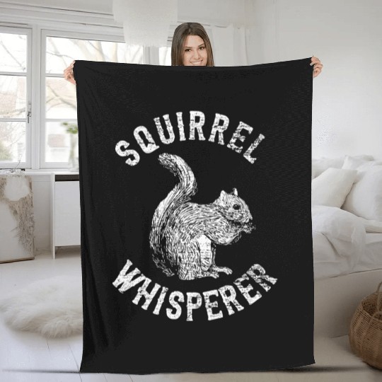 Vintage Squirrel Lover Squirrel Whisperer Fleece Blankets