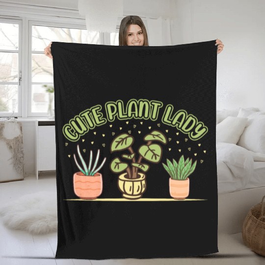 Plant Lover Gardening Plant Garden Gardener Cute P Fleece Blankets