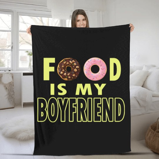 food is my boyfriend Fleece Blankets