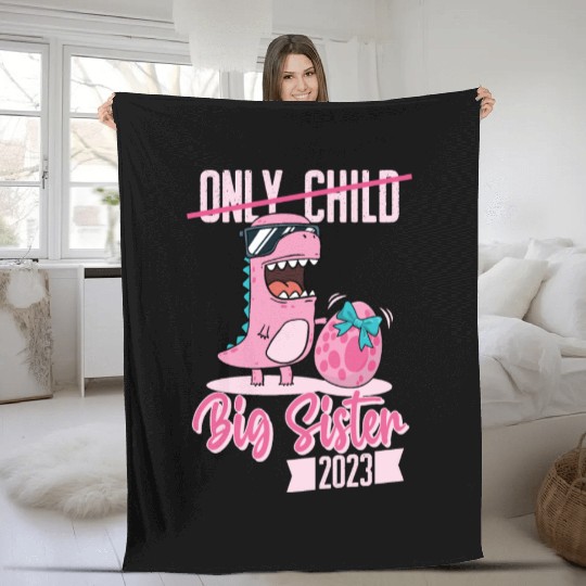 Only Child Big sister 2023 pregnancy baby girls Fleece Blankets