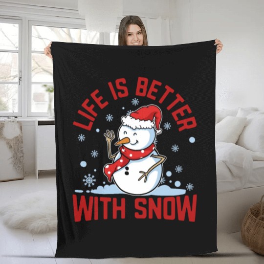 snowman Fleece Blankets