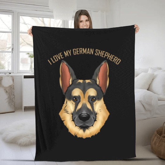 Dog Lover - I Love My German Shepherd Fleece Blankets