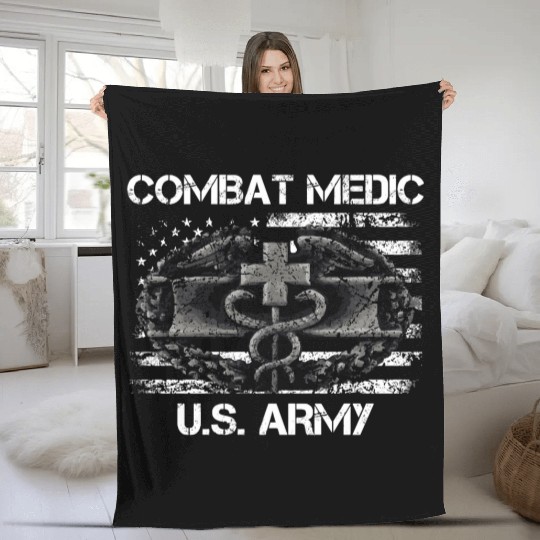 Us Army Combat Medic U.S Army Veteran Fleece Blankets
