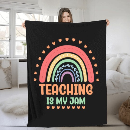 Teaching Is My Jam School Teacher Appreciation Fleece Blankets