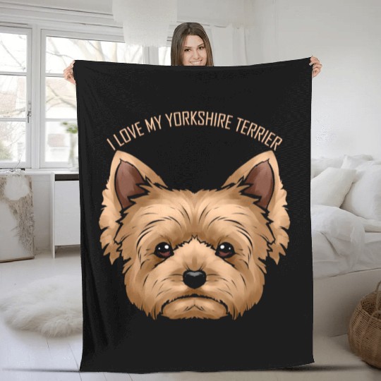 Dog Lover - I Love My Yorkshire Terrier Fleece Blankets