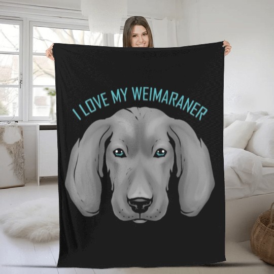 Dog Lover - I Love My Weimaraner Fleece Blankets