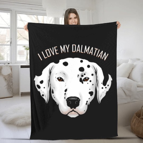 Dog Lover - I Love My Dalmatian Fleece Blankets