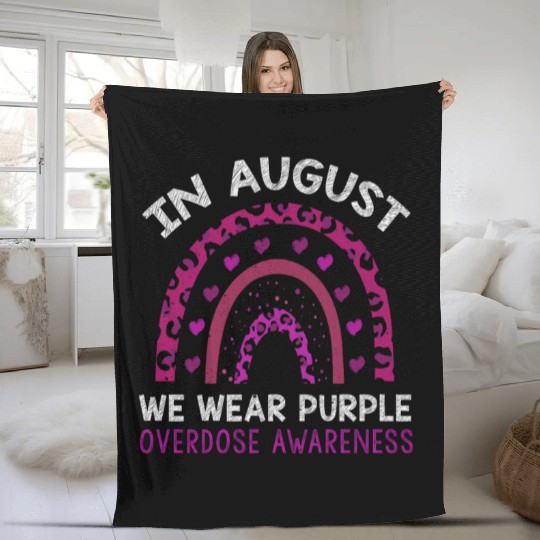 August Wear Purple Overdose Awareness Month Fleece Blankets