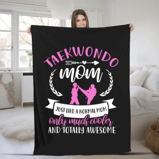Taekwondo Mom Just Like A Normal Mom Fleece Blankets