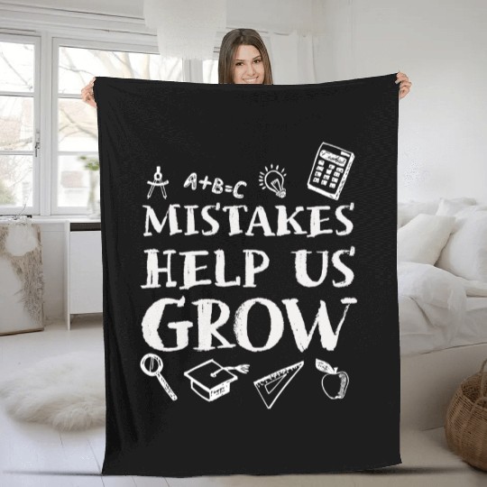 Mistakes Help Us Grow Back To School Motivational Fleece Blankets