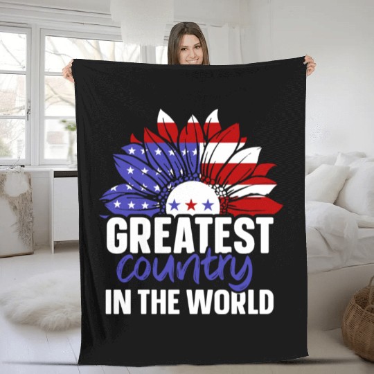 Greatest Country In The World American US USA Fleece Blankets