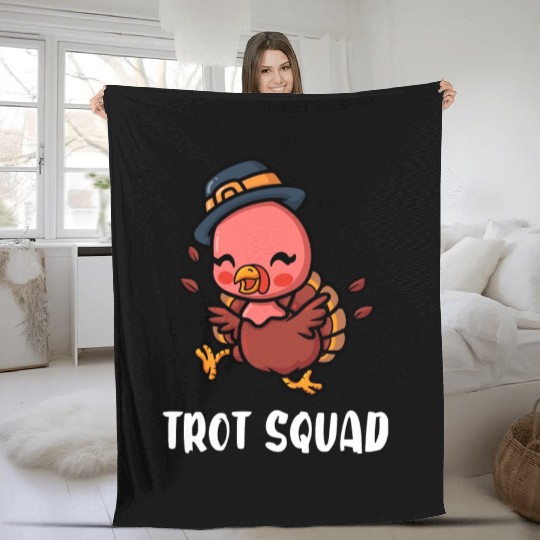 Thanksgiving Running Turkey Trot Squad Fleece Blankets