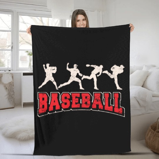 Baseball Pitcher Baseball Pitching Closer Relief B Fleece Blankets
