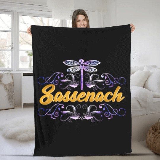 Sassenach Outlander Celtic Gaelic Dragonfly Fleece Blankets