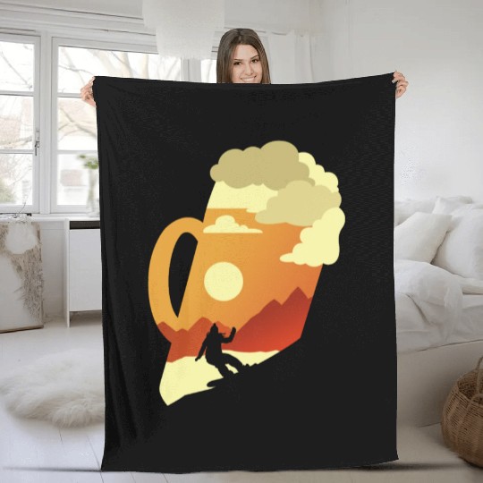Apres Ski Beer Snowboarding Mountains Ski Fleece Blankets