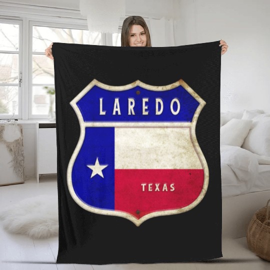 Laredo Texas crest flag design Fleece Blankets